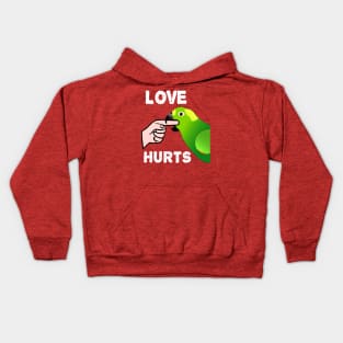 Love Hurts Yellow Naped Amazon Parrot Biting Kids Hoodie